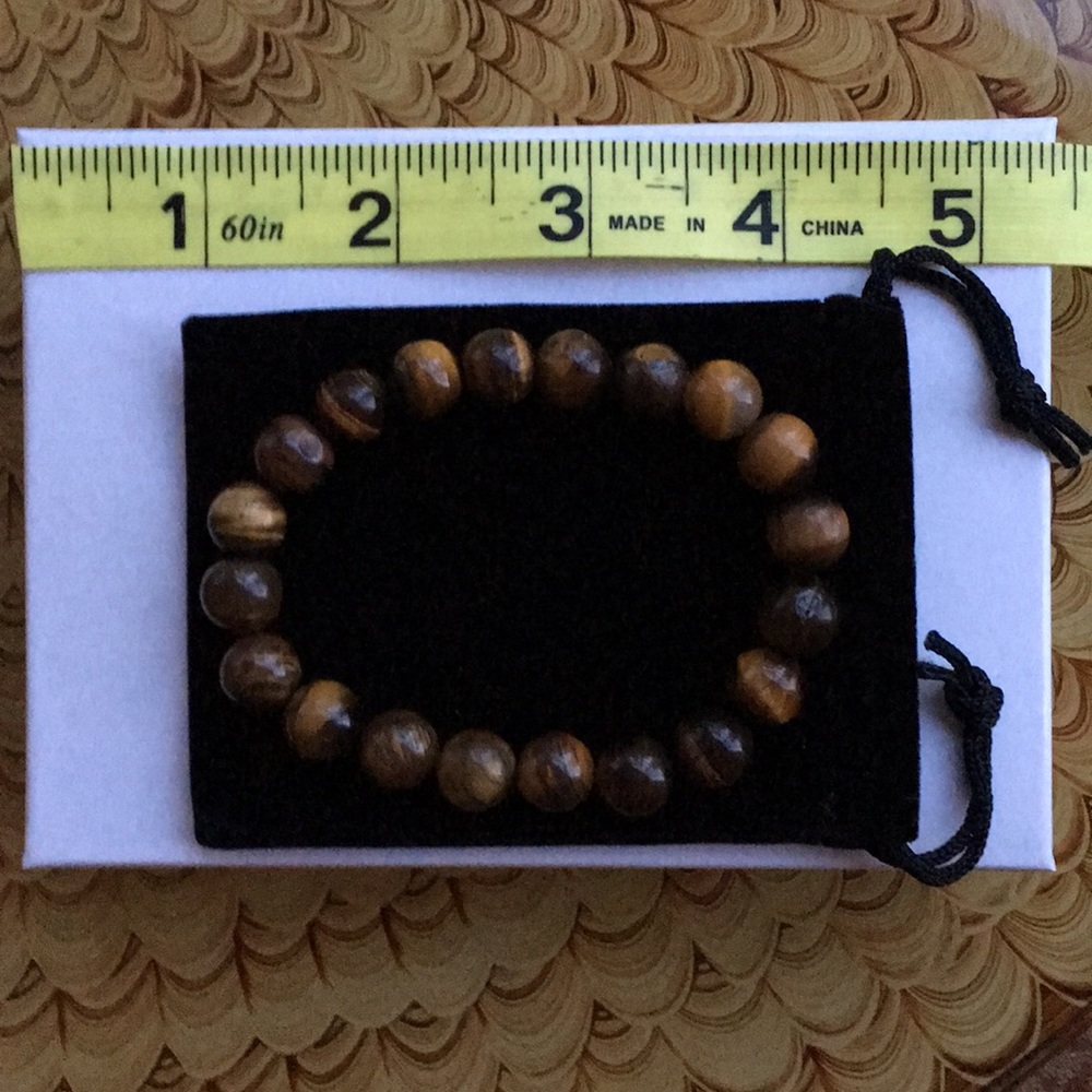 Semi Precious Tigereye Stretch Bracelet - Picture 6 of 6